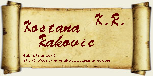 Koštana Raković vizit kartica
